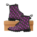 5555 Pink Women's PU Leather Martens Boots