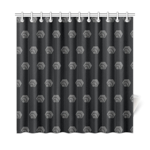 Hex Black & Grey Shower Curtain 72"x72"