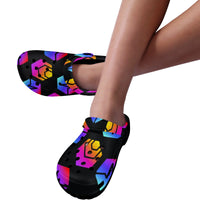 Hex Pulse Combo Black Custom Print Adults Clogs