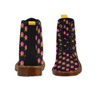 Hex Color Dot Com Black Women's Lace Up Canvas Boots