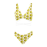 Time 3D 2 WHT Cross String Bikini Set