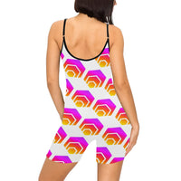Hex Women's Spaghetti Strap Short Yoga Bodysuit