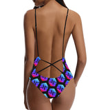 Pulse Black Women's Lacing Backless One-Piece Swimsuit - Crypto Wearz