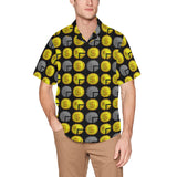 IM ALL 3 BLK Men's All Over Print Hawaiian Shirt With Chest Pocket