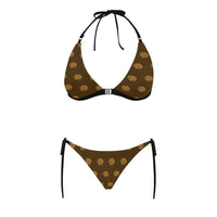 Hex Brown & Tan Sexy Halter Bikini Swimsuit (Front Buckle)