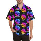 Hex Pulse TEXT Black Men's All Over Print Hawaiian Shirt