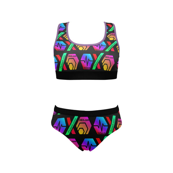 HPXdotCOM Black Women's Sports Bra Yoga Set