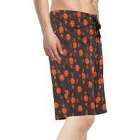 5555 Orange Men's All Over Print Beach Shorts