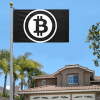 Bitcoin Black Flag (59" x 35") - Crypto Wearz