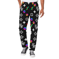 RH HPX Color White Men's All Over Print Casual Trousers