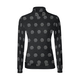 Hex Black & Grey Women's All Over Print Mock Neck Sweater