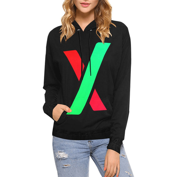 PulseX Black Logo Special Edition Women's All Over Print Hoodie