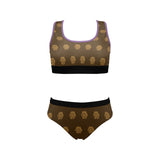 Hex Brown & Tan Women's Sports Bra Yoga Set