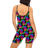 Hex PulseX Pulse Black Women's Spaghetti Strap Short Yoga Bodysuit