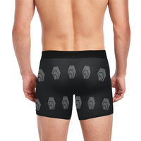 Hex Black & Grey Men's All Over Print Boxer Briefs with Inner Pocket