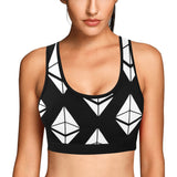Ethereums Black Women's All Over Print Sports Bra