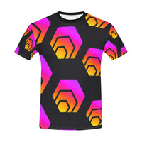 Hex Black Tapered Men's All Over Print T-shirt