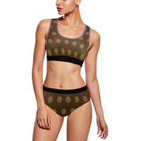 Hex Brown & Tan Women's Sports Bra Yoga Set