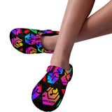 HPXdotCOM Black Custom Print Adults Clogs