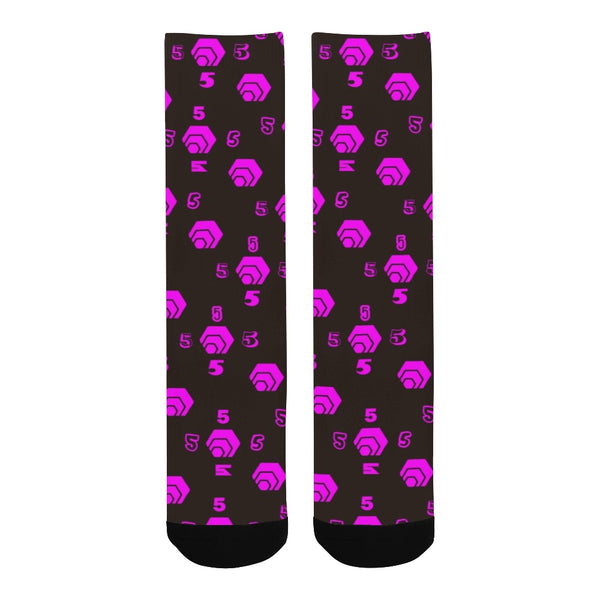 5555 Pink Men's Custom Socks