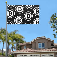 Bitcoins Black Flag (59" x 35") - Crypto Wearz