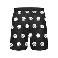 Hex White Black Men's Mid-Length Pajama Shorts