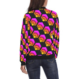 Hex Black Women's All Over Print Bomber Jacket