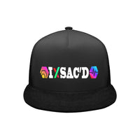 I Sac'd Black Hip Hop Flat Brim Cap