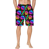 HPXdotCOM Black All Over Print Basketball Shorts With Pockets