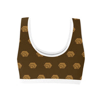 Hex Brown & Tan Women's All Over Print Sports Bra