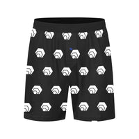 Hex White Black Men's Mid-Length Pajama Shorts