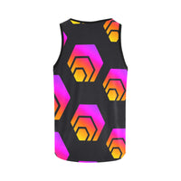 Hex Black Tapered Men's All Over Print Tank Top
