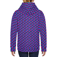 Pulses Small Black Women's All-Over Print Hoodie