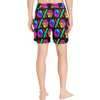 HPXdotCOM Black Men's Mid-Length Swim Shorts