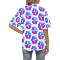 Pulse All Over Print Hawaiian Shirt for Women