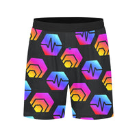 Hex Pulse Combo Black Men's Mid-Length Pajama Shorts