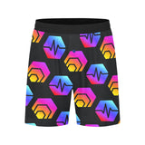 Hex Pulse Combo Black Men's Mid-Length Pajama Shorts