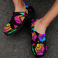 HPXdotCOM Black Custom Print Adults Clogs