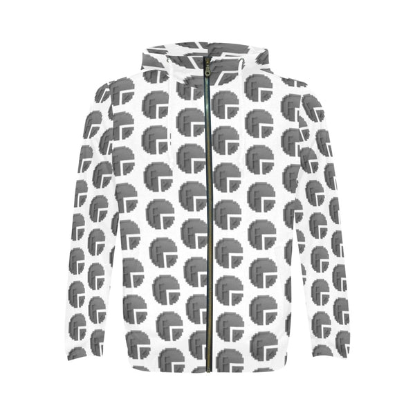 Future 3d WHT Men's All Over Print Full Zip Hoodie