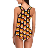 Shiba Inu Black Women's Tank Top Bathing Swimsuit