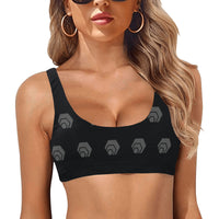 Hex Black & Grey Sport Bikini Top