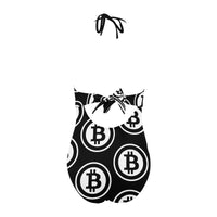 Bitcoin Black Backless Bow Hollow Out Swimsuit