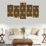 Hex Brown & Tan Canvas Wall Art Prints (No Frame) 5-Pieces