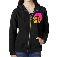 Hex Logo Black Women's Full Zip Hoodie