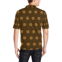 Hex Brown & Tan Men's All Over Print Polo Shirt