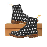 Hex White Black Women's Lace Up Canvas Boots