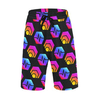 Hex Pulse Combo Black Men's All Over Print Casual Shorts