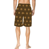 Hex Brown & Tan All Over Print Basketball Shorts With Pockets