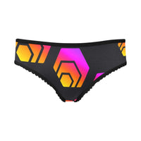 Hex Black Tapered Women's All Over Print High-cut Briefs