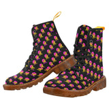 Hex Color Dot Com Black Men's Lace Up Canvas Boots